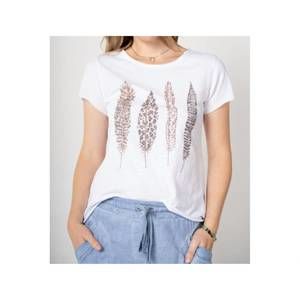 NEW LOOK MODE USA feather print t-shirt in white